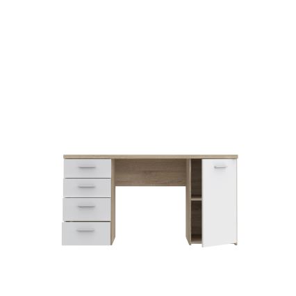 Psací stůl ARENO 145x60 cm bílá/dub sonoma