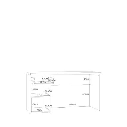 Psací stůl GINO 140x60 cm bílá/dub sonoma