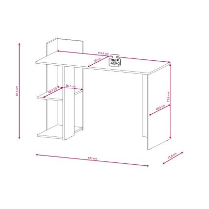Psací stůl MARLO šedá beton/bílá
