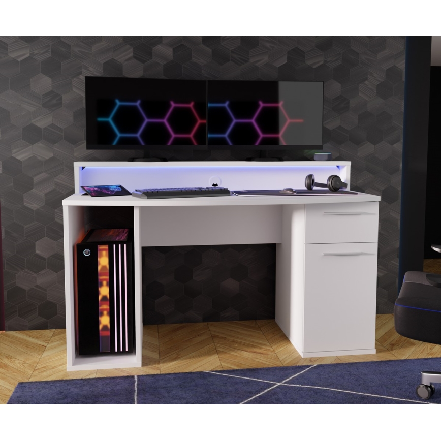 Psací stůl s podsvícením IVAR bílá