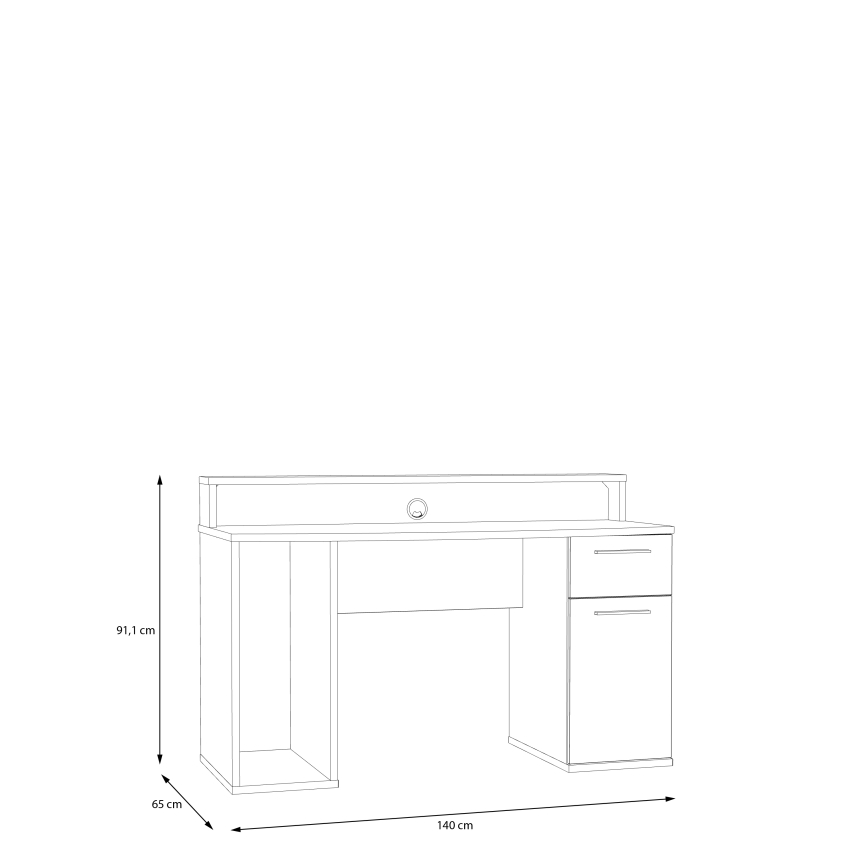Psací stůl s podsvícením IVAR bílá