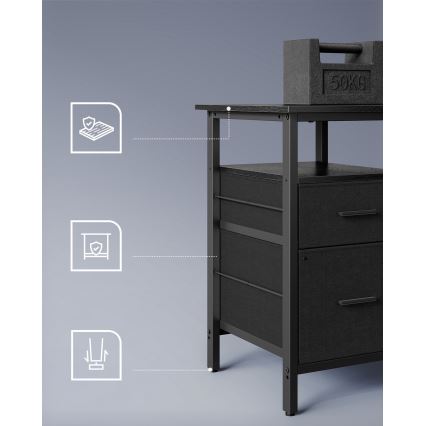 Psací stůl s podsvícením SOLEA-X 150x120 cm hnědá/černá