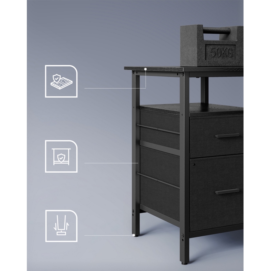 Psací stůl s podsvícením SOLEA-X 150x120 cm hnědá/černá