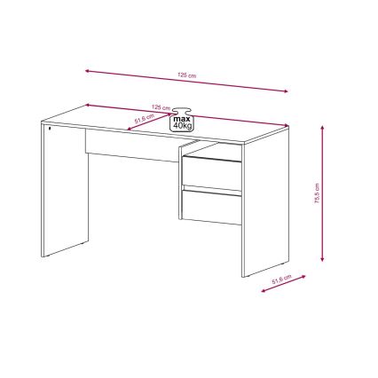 Psací stůl se zásuvkami MARLO dub artisan/bílá
