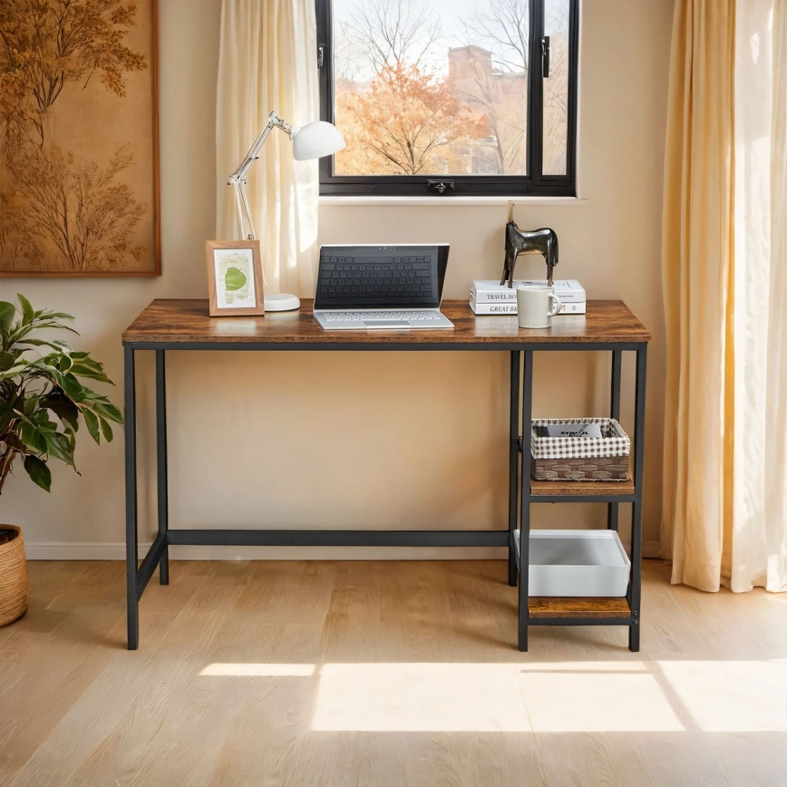 Psací stůl SOLEA 120x60 cm hnědá/černá