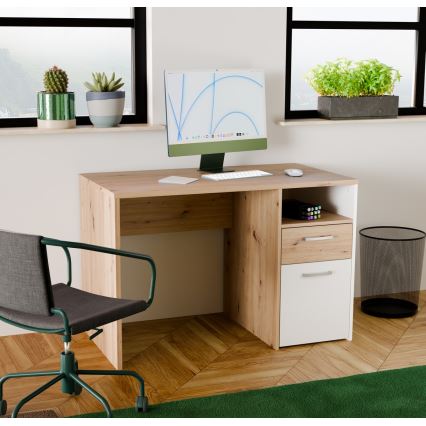 Psací stůl URO dub 110x60 cm artisan/bílá