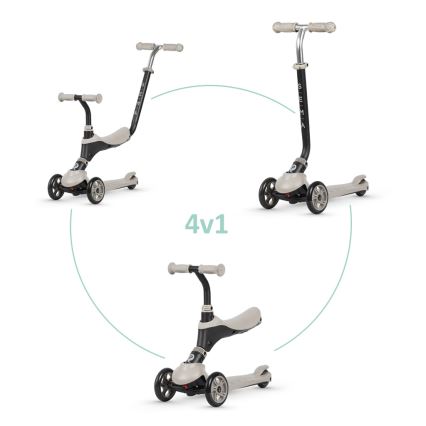 QPlay - Dětská koloběžka 4v1 SEMA béžová