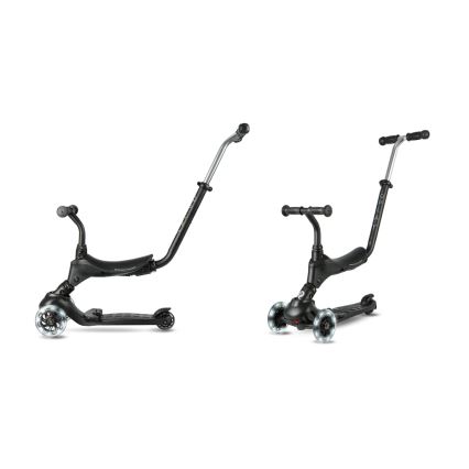 QPlay - Dětská koloběžka s LED kolečky 5v1 SEMA PRO černá