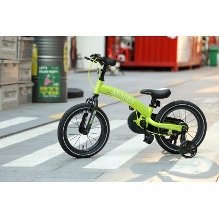 QPlay - Dětské kolo 14" MINIBY 3v1 zelená