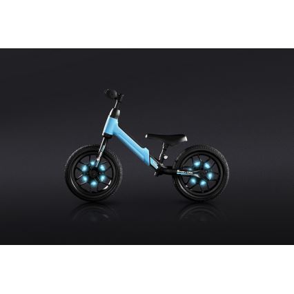 QPlay - Odrážedlo s LED světly na kolech SPARK modrá