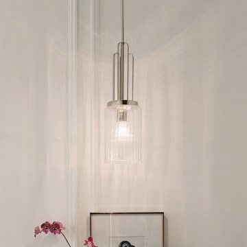 Quintiesse - Lustr na tyči KIMROSE 1xE27/60W/230V pr. 17,8 cm lesklý chrom