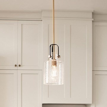 Quintiesse - Lustr na tyči KITNER 1xE27/60W/230V pr. 18 cm zlatá/černá