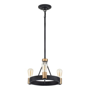 Quintiesse - Lustr na tyči SILAS 3xE27/60W/230V pr. 42,2 cm černá/zlatá