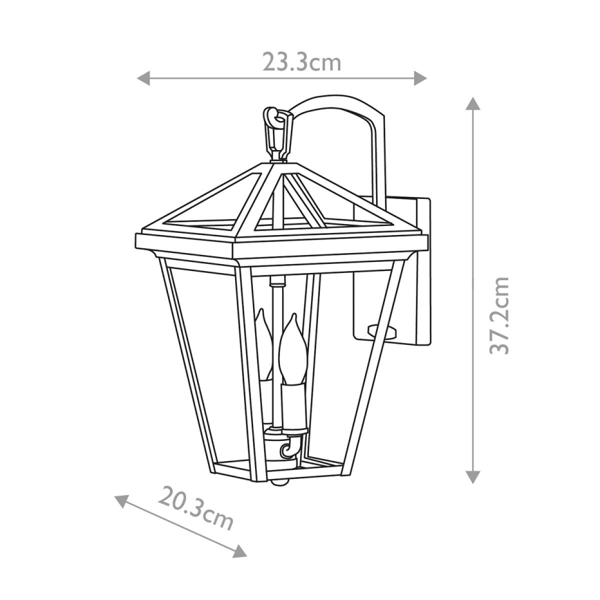 Quintiesse - Venkovní nástěnná lampa ALFORD S 2xE14/40W/230V IP44 černá