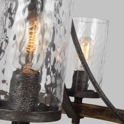 Quintiesse - Lustr na řetězu ANGELO 5xE27/60W/230V dekor dub