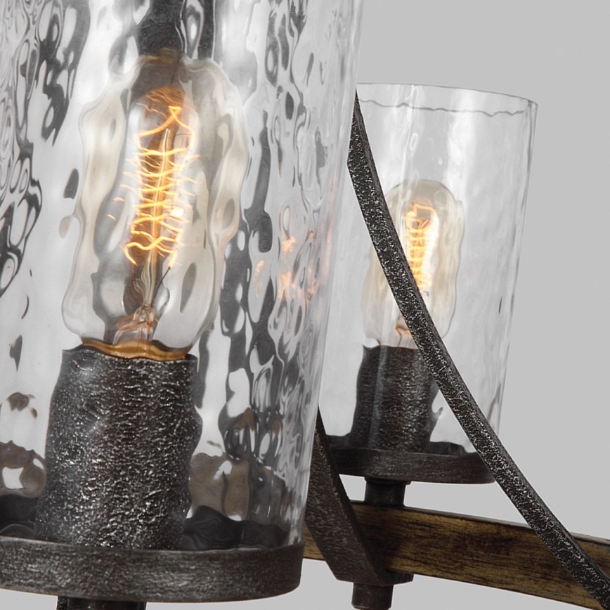 Quintiesse - Lustr na řetězu ANGELO 5xE27/60W/230V dekor dub