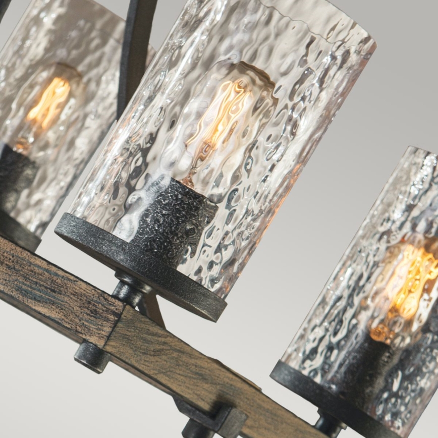 Quintiesse - Lustr na tyči ANGELO 8xE27/60W/230V dekor dub