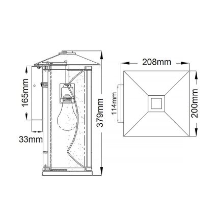 Quintiesse - Venkovní nástěnné svítidlo ASHBERN M 1xE27/60W/230V IP44 černá