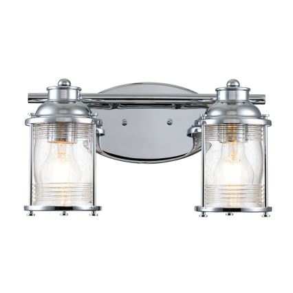 Quintiesse - Venkovní nástěnná lampa ASHLAND BAY 2xE27/60W/230V IP44 lesklý chrom
