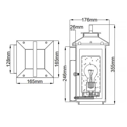 Quintiesse - Venkovní nástěnné svítidlo ATWATER S 1xE27/60W/230V IP44 zlatá