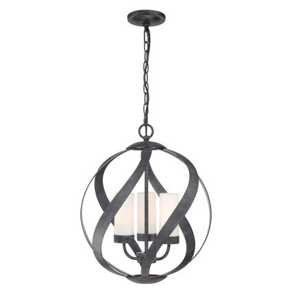 Quintiesse - Venkovní lustr na řetězu BLACKSMITH 3xE14/40W/230V pr. 40,7 cm IP44 černá