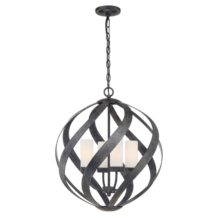 Quintiesse - Venkovní lustr na řetězu BLACKSMITH 4xE14/40W/230V pr. 50,1 cm IP44 černá