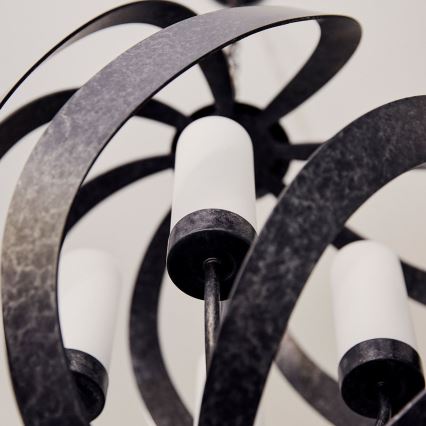 Quintiesse - Venkovní lustr na řetězu BLACKSMITH 4xE14/40W/230V pr. 50,1 cm IP44 černá