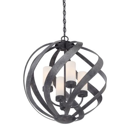 Quintiesse - Venkovní lustr na řetězu BLACKSMITH 4xE14/40W/230V pr. 50,1 cm IP44 černá