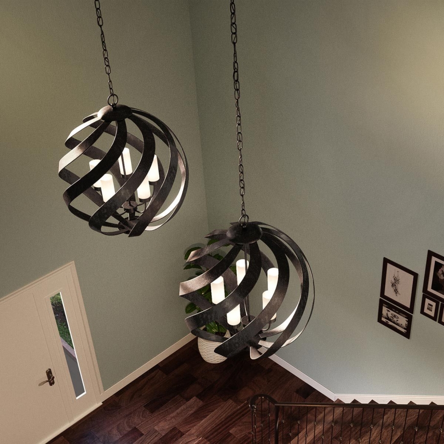 Quintiesse - Venkovní lustr na řetězu BLACKSMITH 5xE14/40W/230V pr. 66,4 cm  IP44 černá