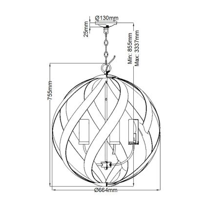 Quintiesse - Venkovní lustr na řetězu BLACKSMITH 5xE14/40W/230V pr. 66,4 cm  IP44 černá