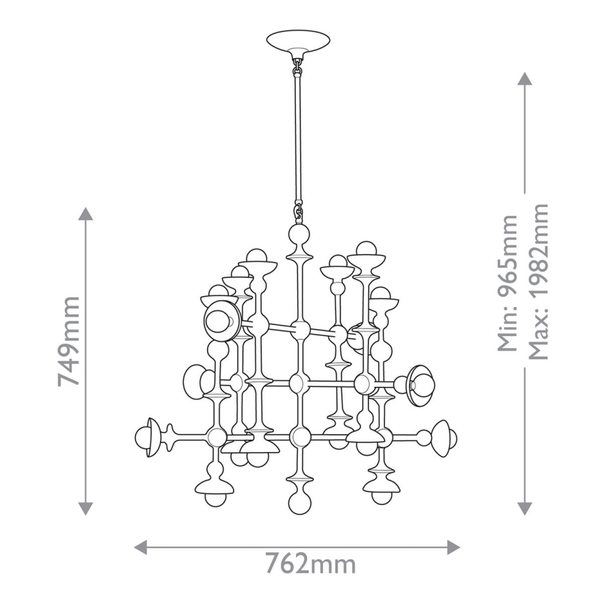 Quintiesse - Lustr na tyči CADENCE 18xE14/40W/230V bílá