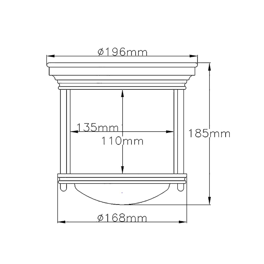 Quintiesse - Venkovní stropní svítidlo HADRIAN 1xE27/60W/230V pr. 16,8 cm IP44 zlatá
