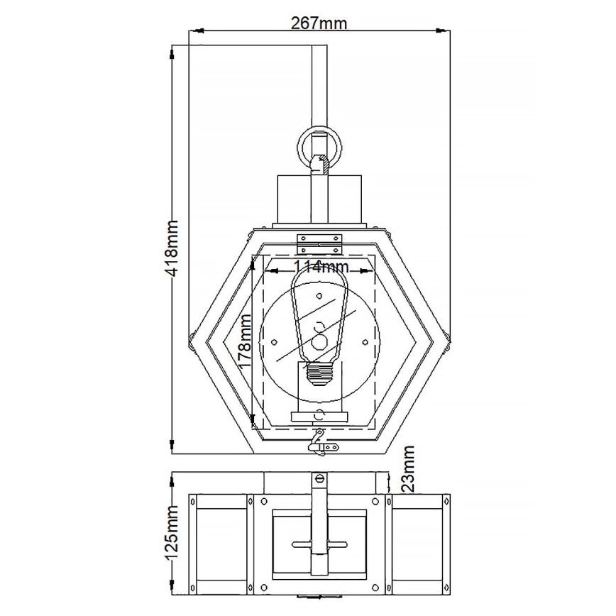 Quintiesse - Venkovní nástěnné svítidlo HEATH M 1xE27/60W/230V IP44 černá