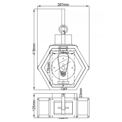 Quintiesse - Venkovní nástěnné svítidlo HEATH S 1xE27/60W/230V IP44 černá