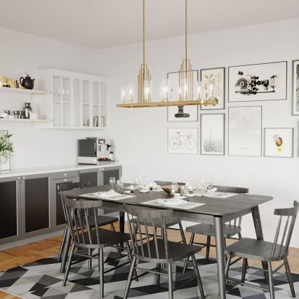 Quintiesse - Lustr na tyči KIMROSE 10xE14/40W/230V zlatá