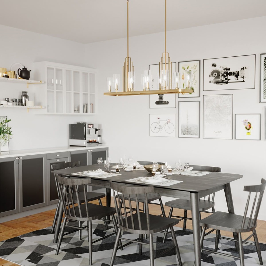 Quintiesse - Lustr na tyči KIMROSE 10xE14/40W/230V zlatá