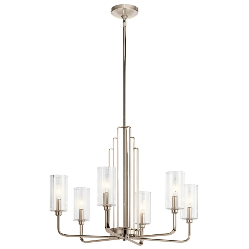 Quintiesse - Lustr na tyči KIMROSE 6xE14/40W/230V pr. 68,6 cm lesklý chrom
