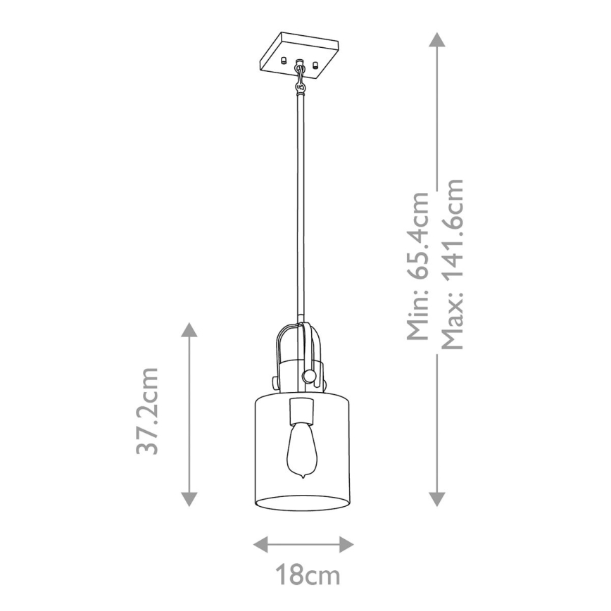 Quintiesse - Lustr na tyči KITNER 1xE27/60W/230V pr. 18 cm zlatá/černá