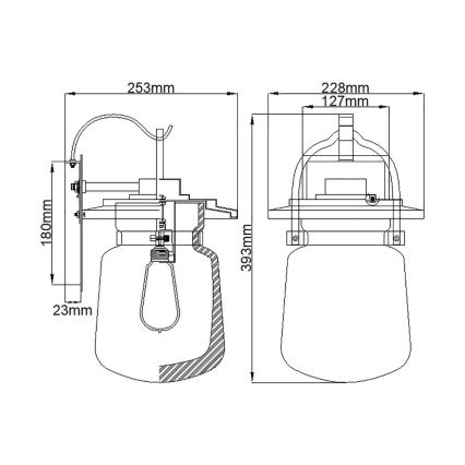 Quintiesse - Venkovní nátěnná lampa LASALLE M 1xE27/60W/230V IP44 bronzová