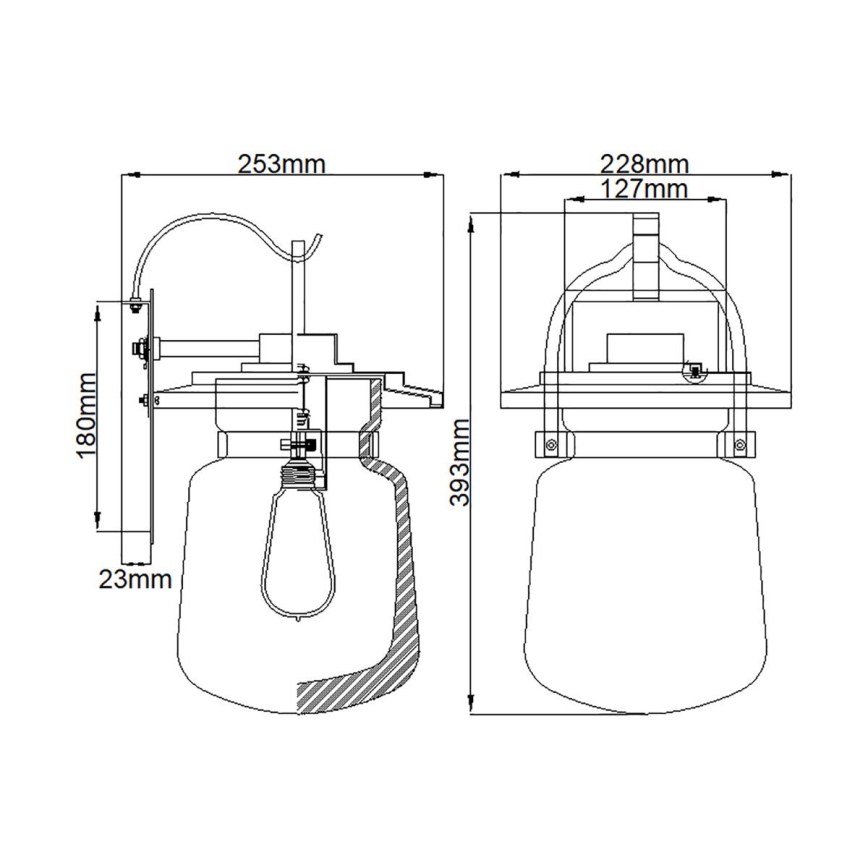 Quintiesse - Venkovní nátěnná lampa LASALLE M 1xE27/60W/230V IP44 bronzová