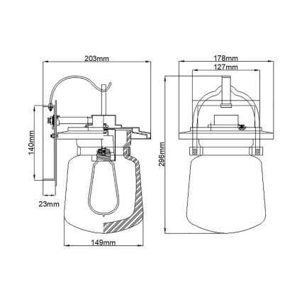 Quintiesse - Venkovní nástěnná lampa LASALLE S 1xE27/60W/230V IP44 bronzová