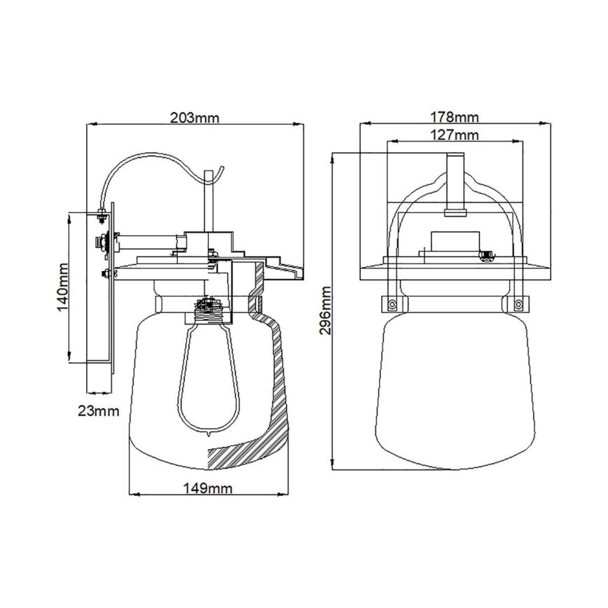 Quintiesse - Venkovní nástěnná lampa LASALLE S 1xE27/60W/230V IP44 bronzová