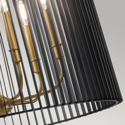 Quintiesse - Lustr na tyči LINARA 6xE14/60W/230V pr. 66 cm černá/zlatá