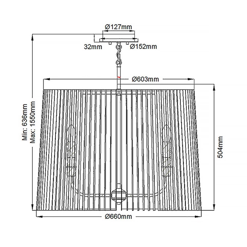 Quintiesse - Lustr na tyči LINARA 6xE14/60W/230V pr. 66 cm černá/zlatá
