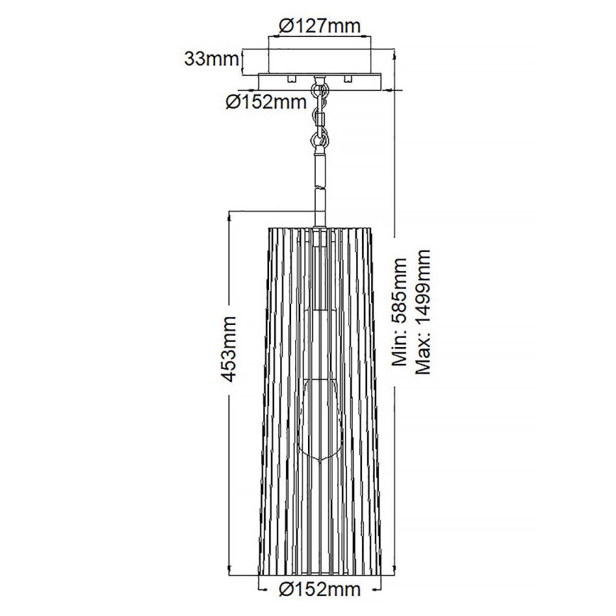 Quintiesse - Lustr na tyči LINARA 1xE27/60W/230V pr. 15,2 cm černá/zlatá