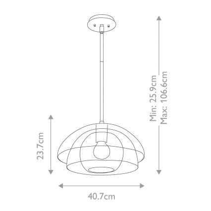 Quintiesse - Lustr na tyči LOTUS 1xE27/60W/230V pr. 40,7 cm zlatá