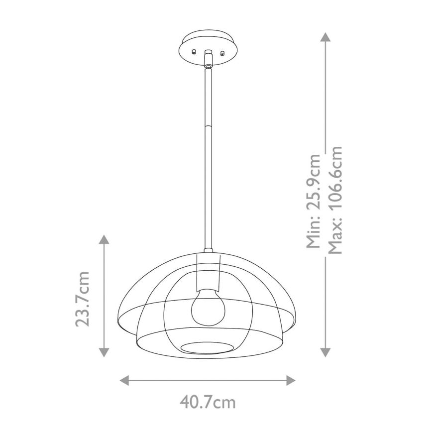 Quintiesse - Lustr na tyči LOTUS 1xE27/60W/230V pr. 40,7 cm zlatá