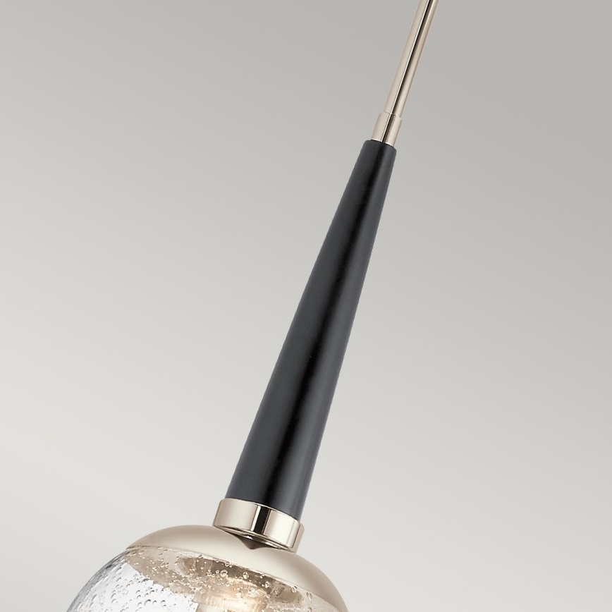 Quintiesse - Lustr na tyči MARILYN 1xE27/60W/230V pr. 19,5 cm lesklý chrom/černá