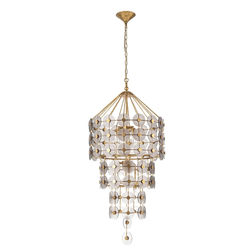 Quintiesse - Lustr na řetězu MERIDIAN 9xE14/40W/230V pr. 57,2 cm zlatá