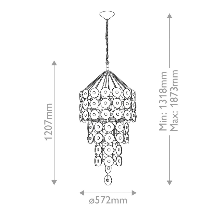 Quintiesse - Lustr na řetězu MERIDIAN 9xE14/40W/230V pr. 57,2 cm zlatá